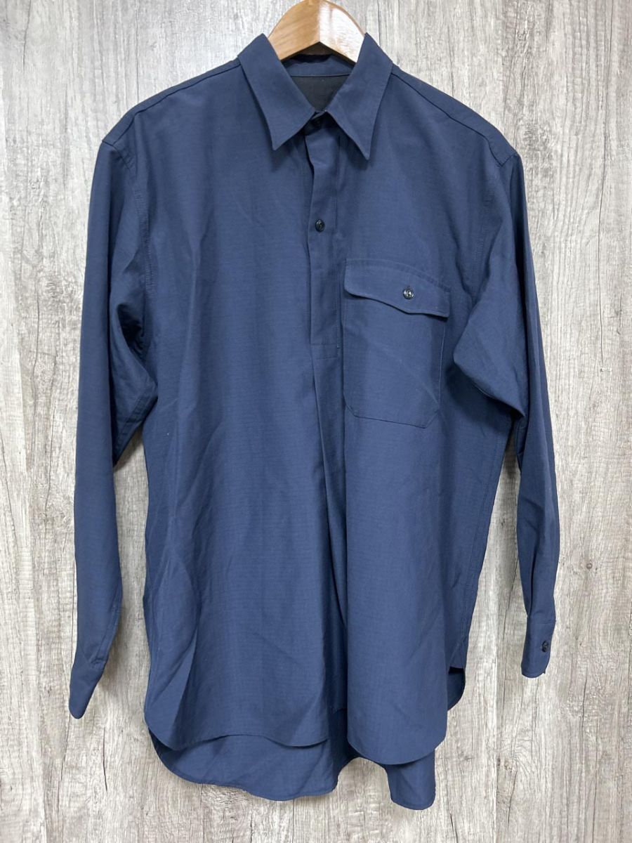 ネコポスOK ADAM ET ROPE’ アダムエロペ ウール混 オーバーサイズ シャツ 濃紺 ◇■ レディース拍卖