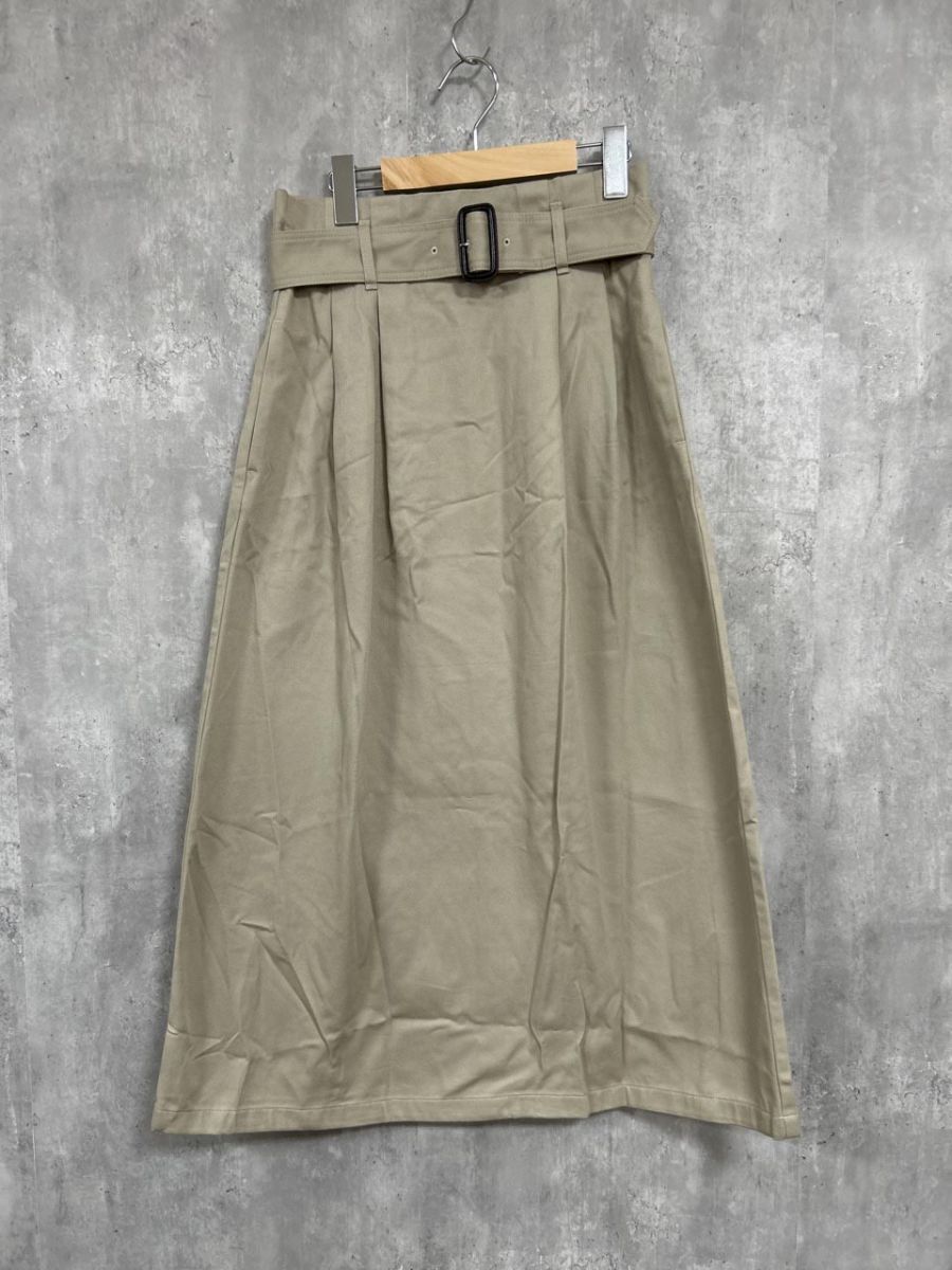 美品 To b. by agnes b. トゥービーバイアニエスベー タグ付 ベルト付 ロング タイト スカート size40/ベージュ ■■◎ レディース拍卖