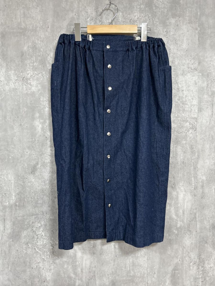 ネコポスOK NORI KEIKO 無地 タイト デニムスカート size9号/− ■■ レディース拍卖
