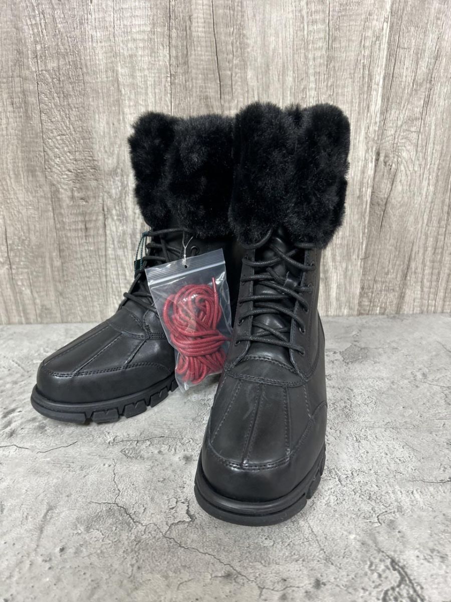美品 LAUREN RALPH LAUREN ローレン ラルフ ローレン レースアップ ブーツ size25?/黒 ◆■ レディース拍卖