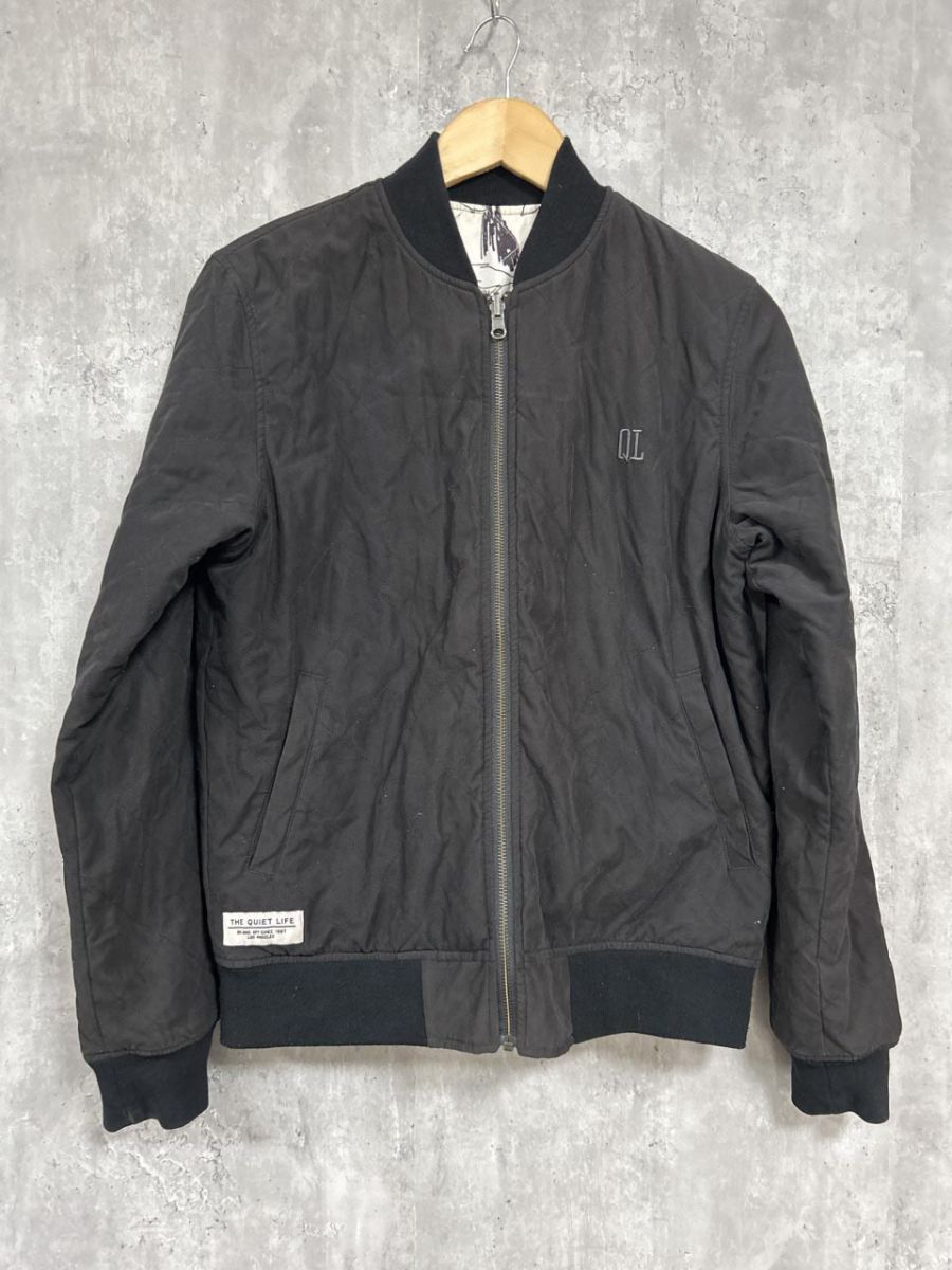 THE QUIET LIFE リバーシブル 刺 ロゴ 中綿 ジャケット 白x黒 ◆■ メンズ拍卖