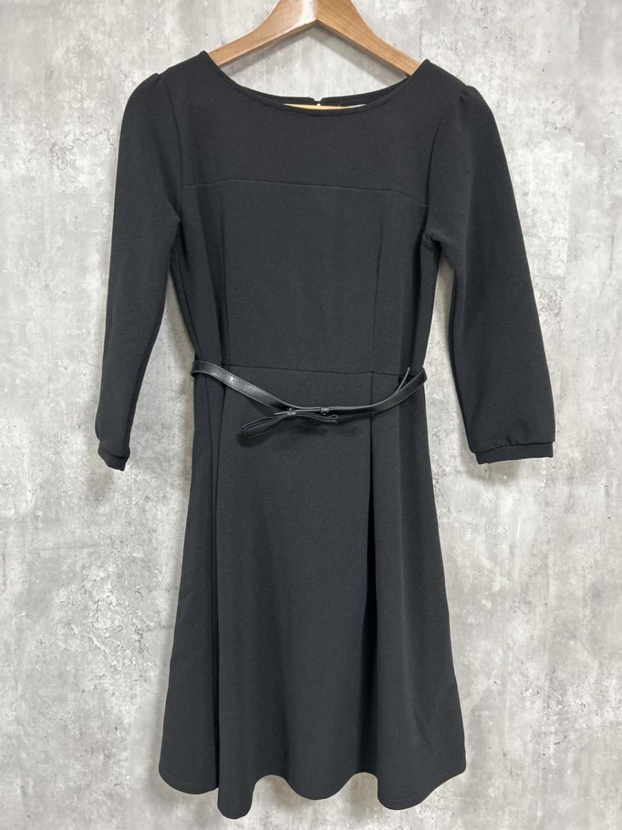 NATURAL BEAUTY BASIC 無地 Iライン ワンピース sizeM/黒 ◆■ レディース拍卖