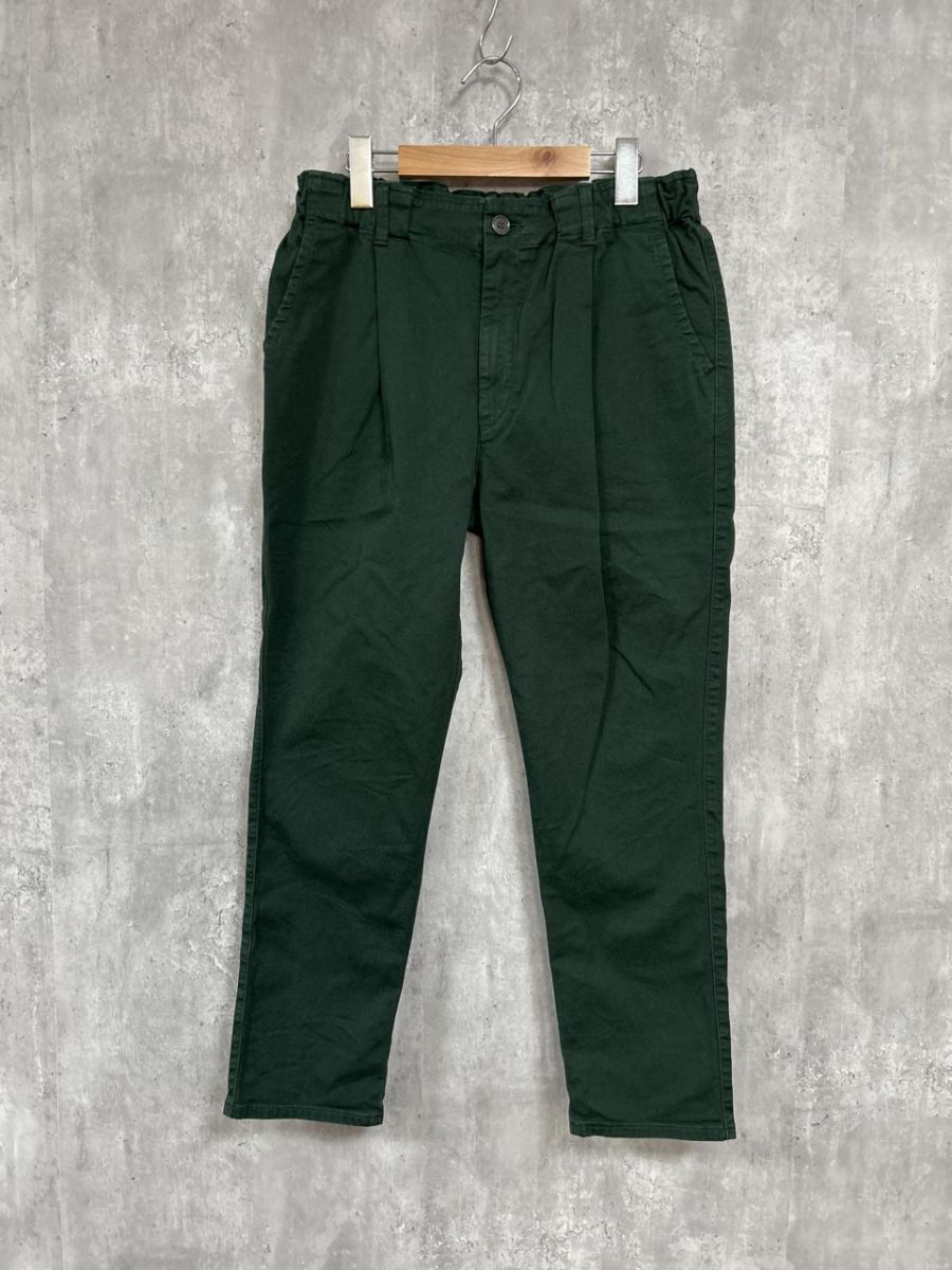 ネコポスOK D.M.G ドミンゴ 日本製 タックナロートラウザー パンツ sizeM/緑 ■■ メンズ拍卖