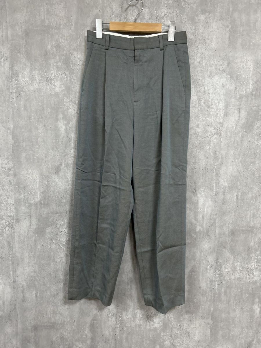 6 ROKU ワンタック センターライン スラックス パンツ size36/水色 ■■ レディース レディース拍卖