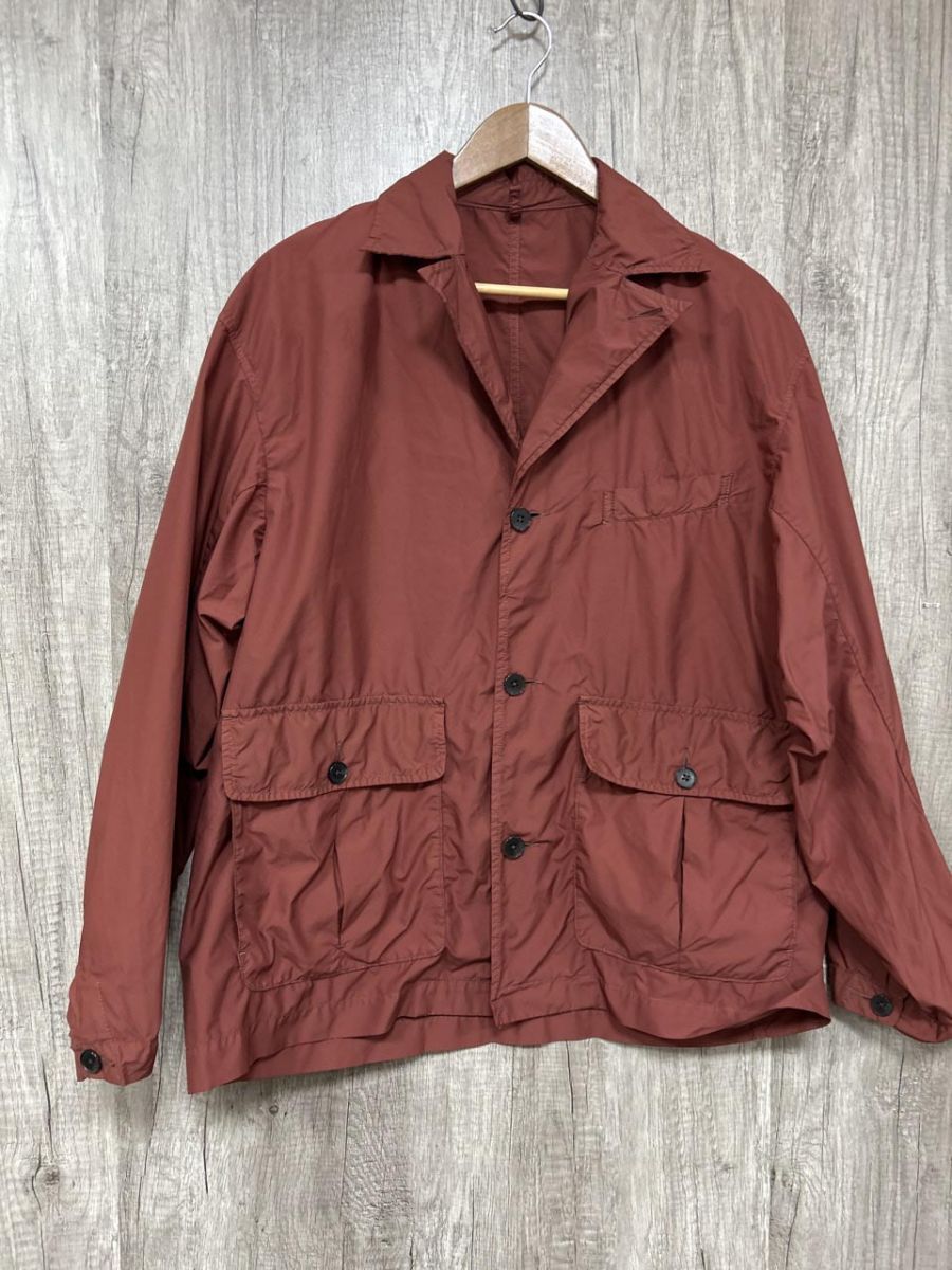 ネコポスOK ADAM ET ROPE’ シャンプレータフタ オーバーサイズ ワークジャケット テーラード ジャケット sizeM/ボルドー ◆■ メンズ拍卖