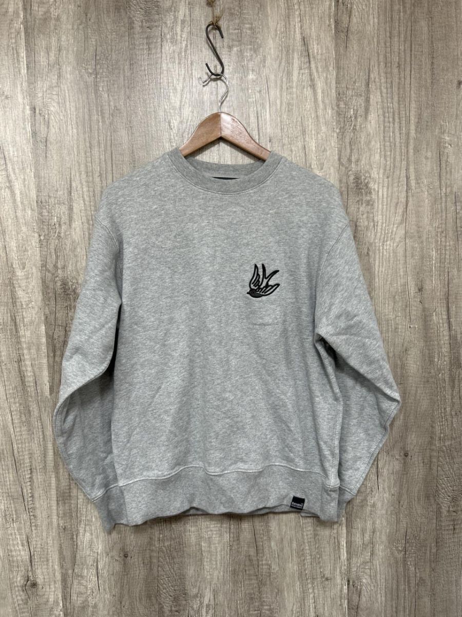 ネコポスOK BIRTHREAD 刺 ロゴ スウェット sizeM/グレー ◇■ メンズ メンズ拍卖