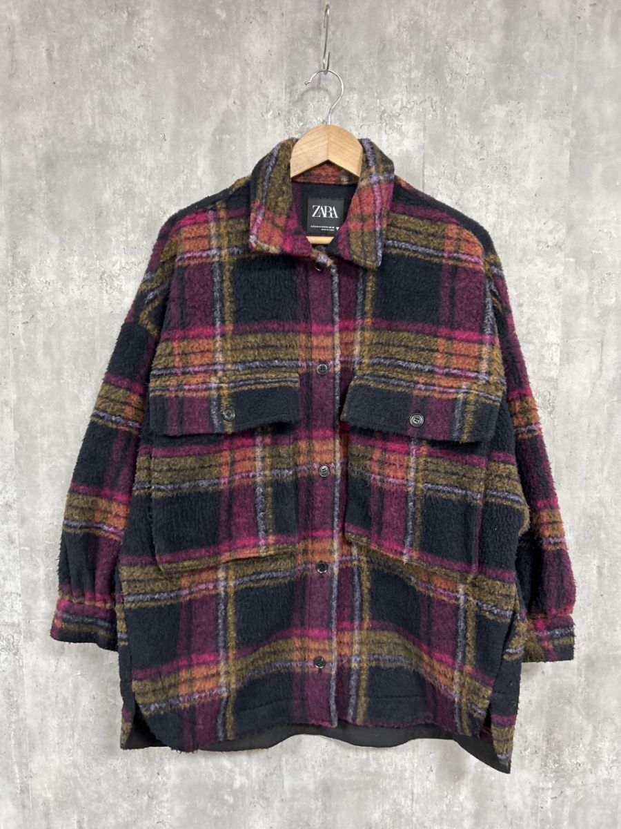 ZARA ザラ チェック柄 コート sizeS-M/マルチカラー ◆■ レディース レディース拍卖