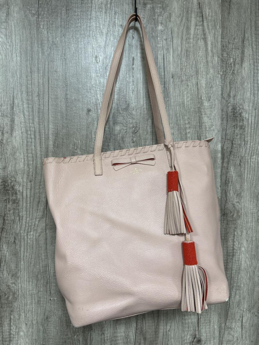 kate spade new york ケイト・スペード ニューヨーク リボン レザー トート バッグ ピンク ■■ レディース拍卖