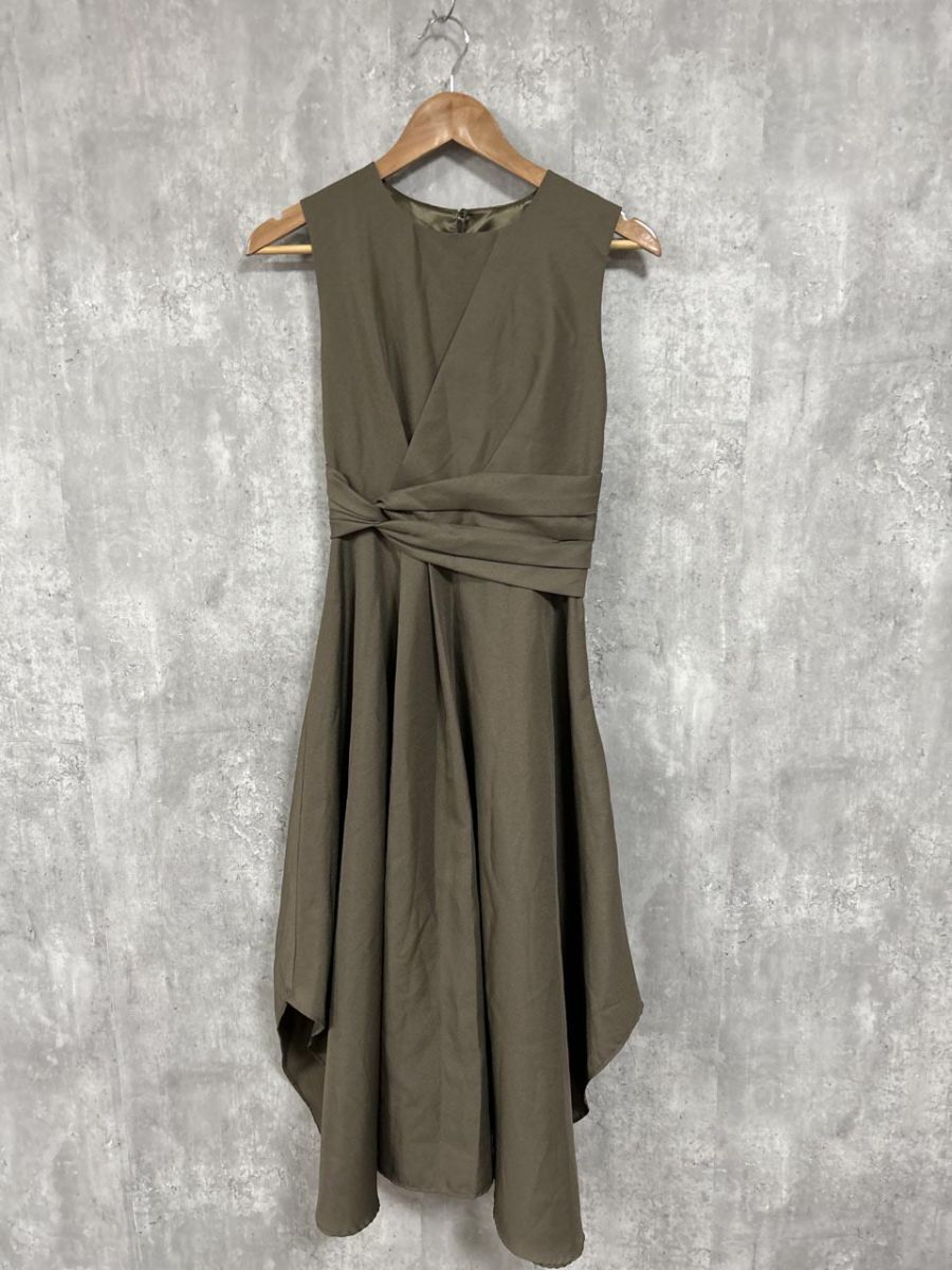 POURVOUS ドレス パティー 結婚式 二次会 Aライン ワンピース sizeS/オリーブ ■■◎ レディース拍卖