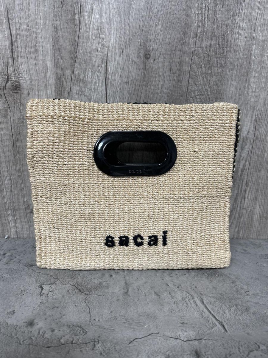 sacai サカイ ハンドバッグ カゴ バッグ sizeF/ベージュ×ブラック ■◆◎ レディース拍卖
