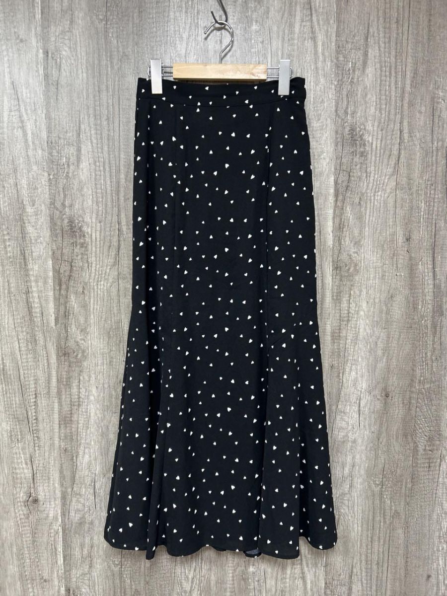 ネコポスOK mysty woman ミスティウーマン ハートプリント ドット マーメイド スカート sizeF/黒 ■■ レディース拍卖