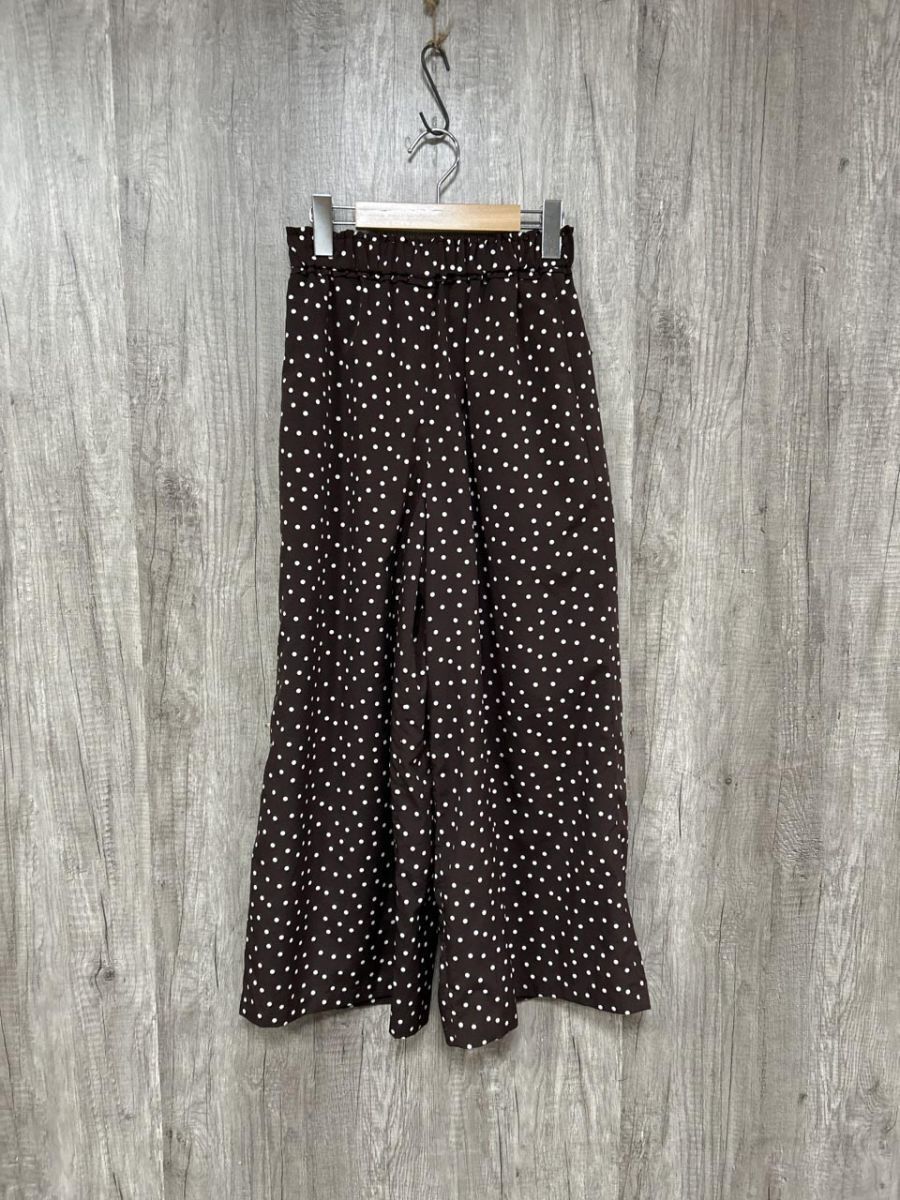 ネコポスOK SHIPS any 洗濯機可能 ドット イージー セミワイド パンツ スラックス パンツ size36/茶 ■■ レディース拍卖