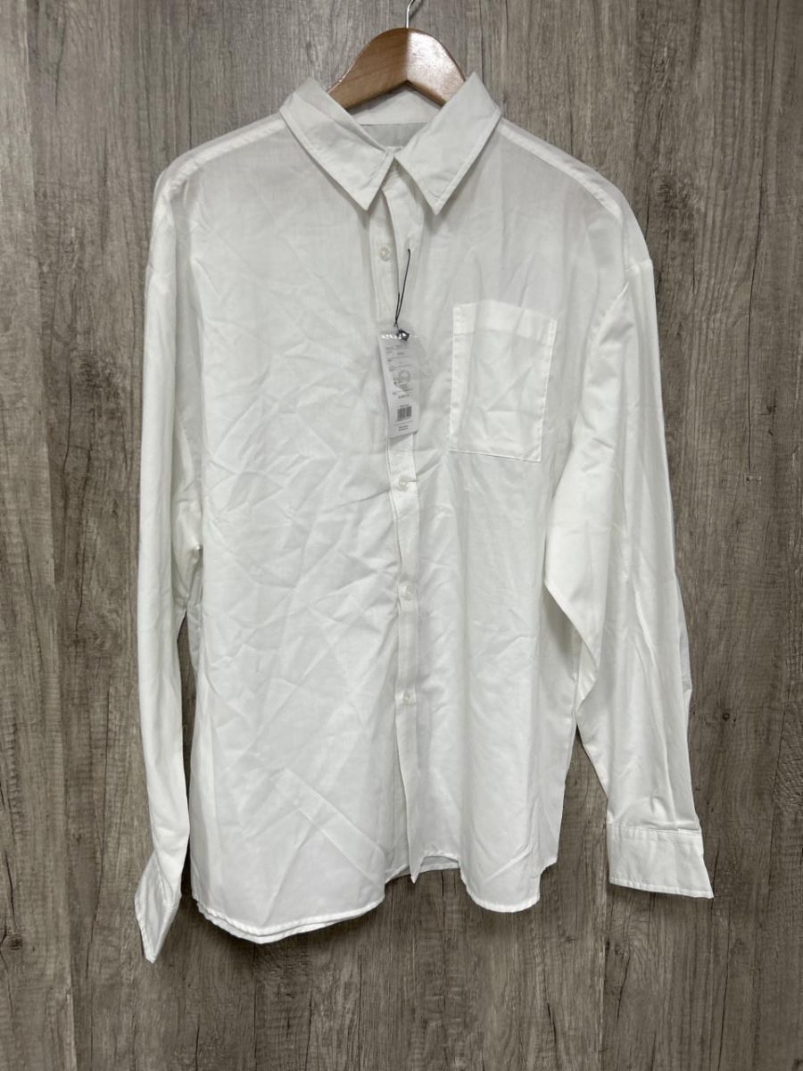 ネコポスOK 美品 Rocky Monroe シンプル ロング丈 シャツ sizeL/白 ■◇ レディース拍卖