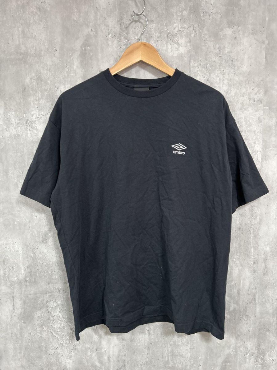 ネコポスOK umbro アンブロ 綿100% 定番 ベーシック ワイド幅 Tシャツ sizeL/黒 ■◆ メンズ拍卖