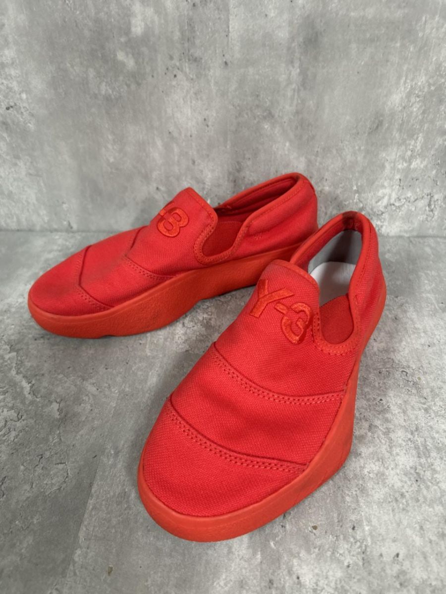 Y-3 刺繍 シンプル スリッポン スニーカー size23.5/赤 ■■◎ メンズ拍卖