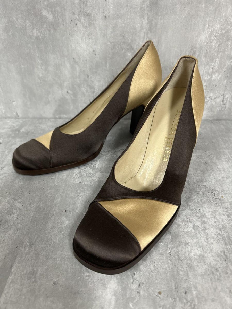 BOTTEGA VENETA ボッテガヴェネタ スエード調 ハイヒール パンプス size25/茶 ■■◎ レディース拍卖
