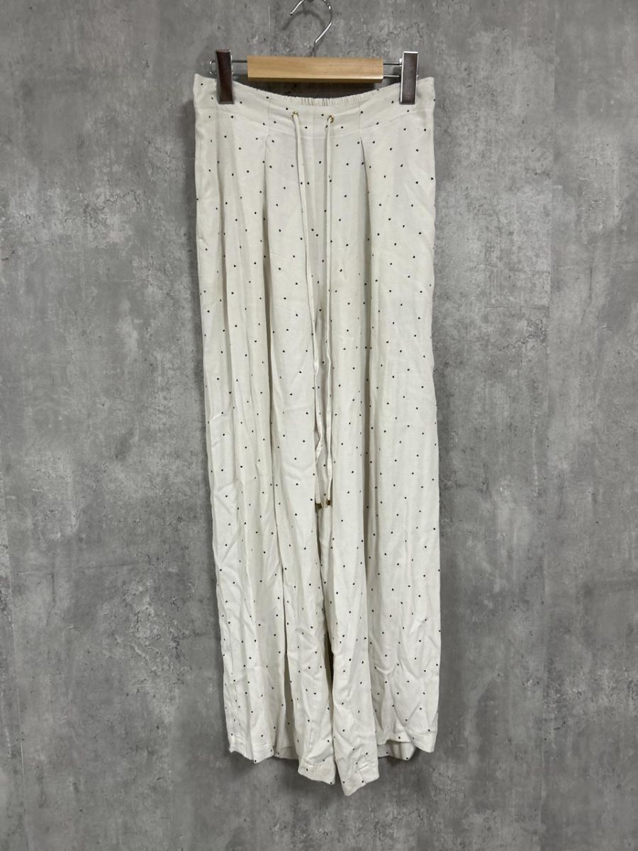 ネコポスOK PHEENY フィーニー ドット柄 ハート柄 ワイド パンツ size2/白 ■◆◎ レディース拍卖