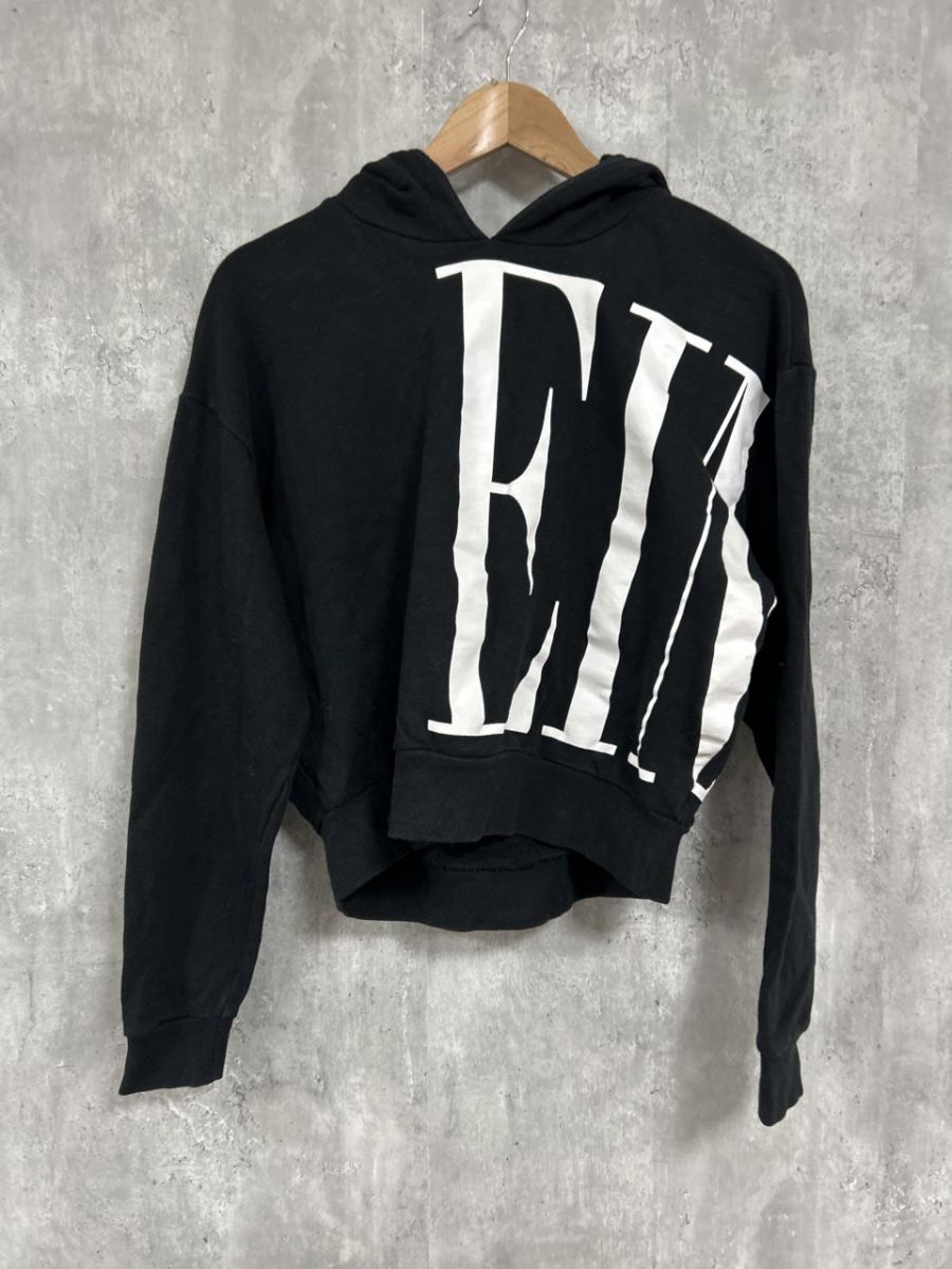 eimy istoire ショート丈 プルオーバー パーカー sizeF/黒 ◆■ レディース拍卖