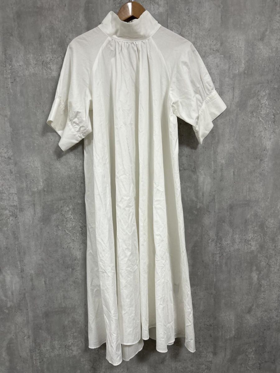 ELEFRANK ハイネック イレギュラーヘム Aライン シャツワンピース ワンピース sizeF/白 ◆■ レディース拍卖