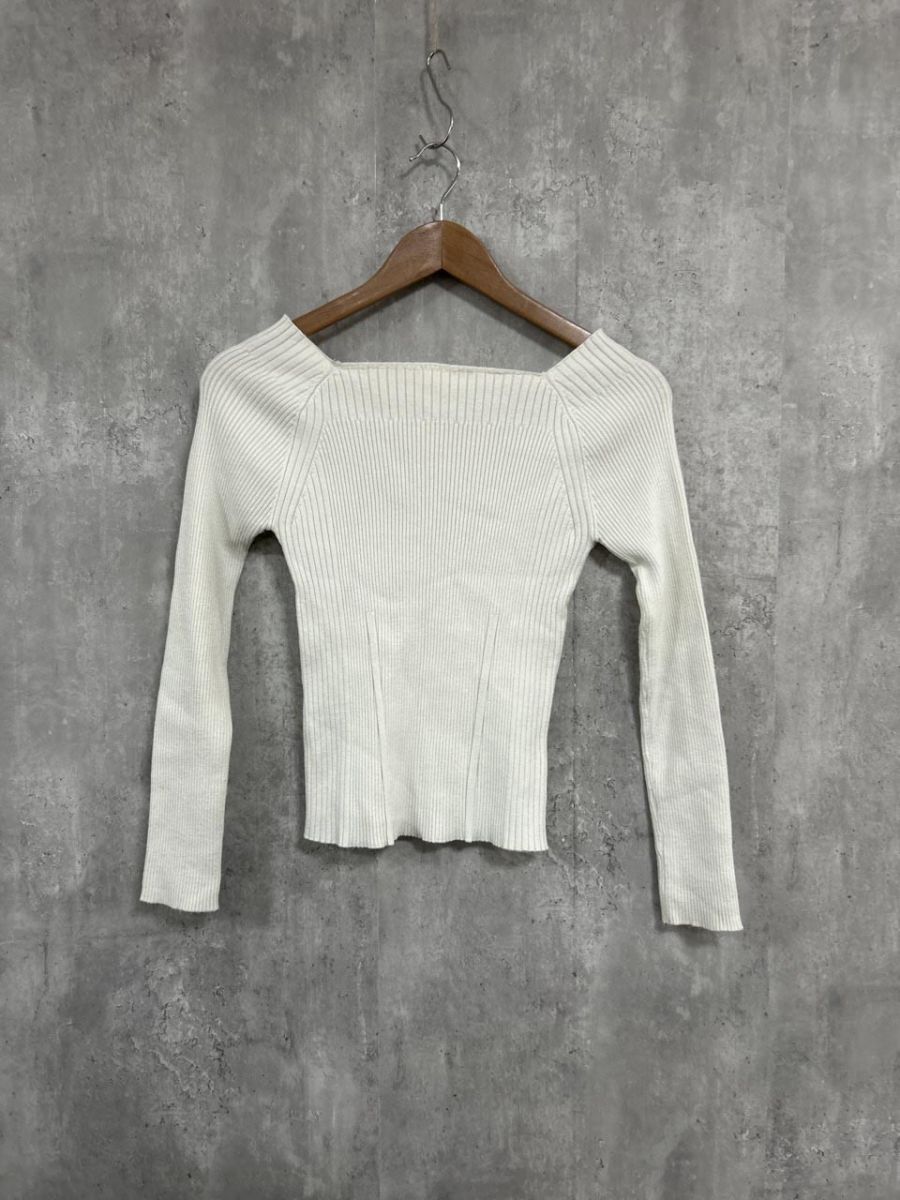 SAISON DE PAPILLON セゾンドパピヨン リブ ニット セーター 白 ◇■ レディース拍卖