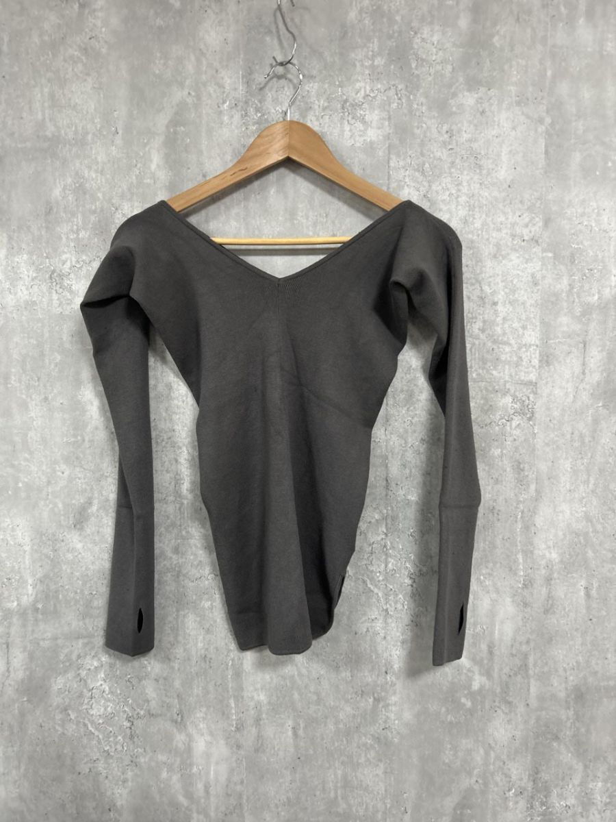 LAGUNAMOON ラグナムーン バレリーナアシメヘムニット プルオーバー sizeF/チャコールグレー ◇■ レディース拍卖