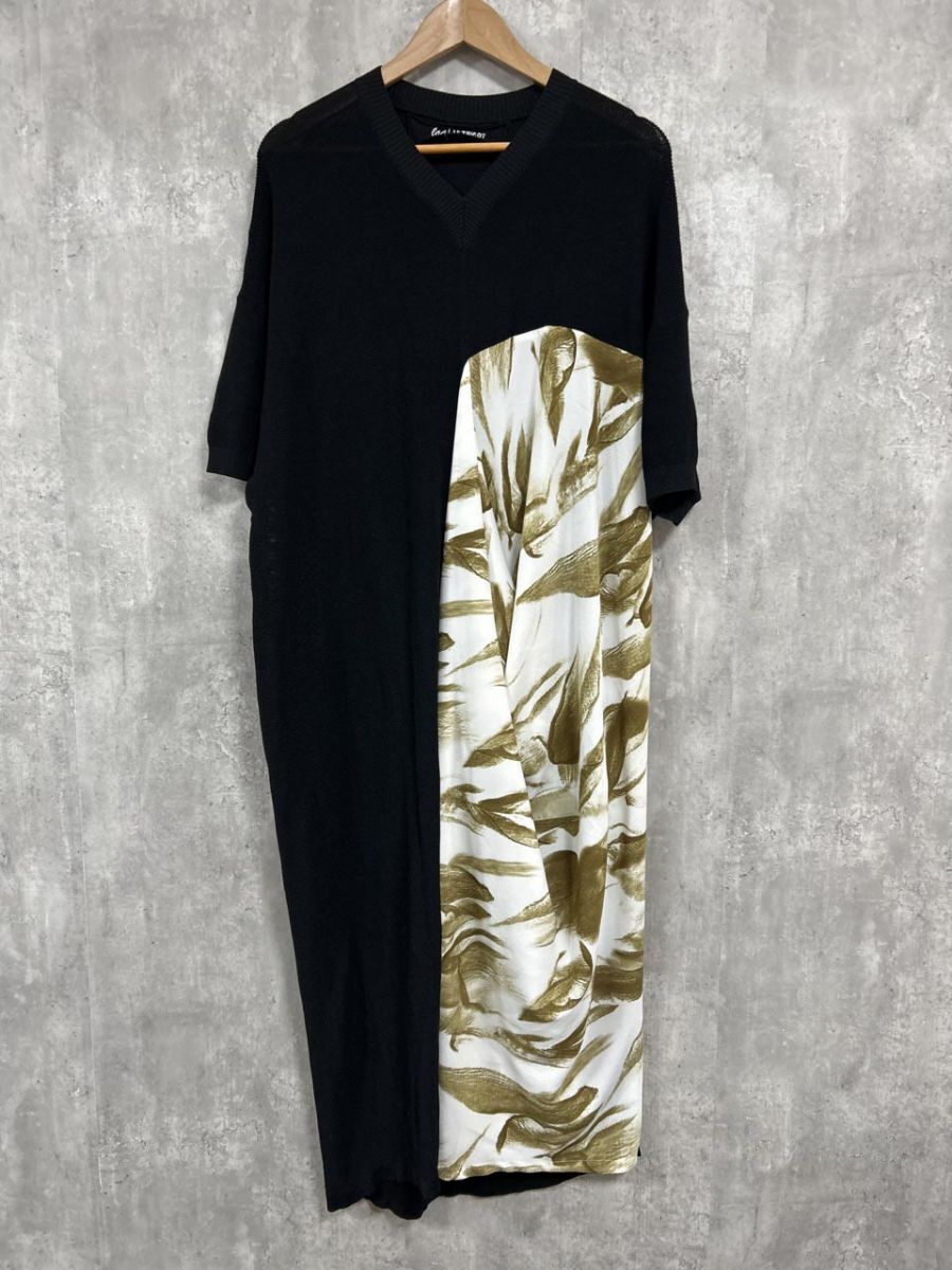 オズモーシス oaf LE TRICOT アシンメトリーニット ワンピース sizeF/黒 ■◆ レディース拍卖