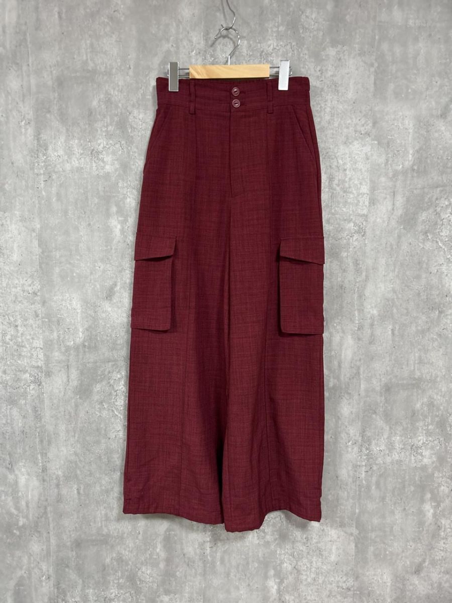 JEANASIS ジーナシス ボルドー カジュアル カーゴ パンツ sizeM/赤 ■■ レディース拍卖