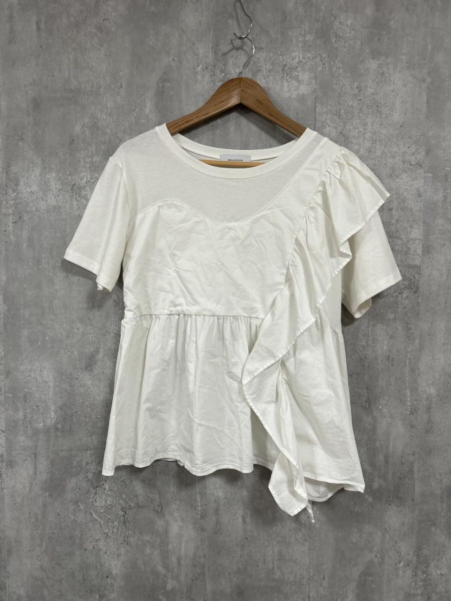ネコポスOK DOLLUPOOPS ドールアップウップス 半袖 フリル ティアード カットソー size38/白 ■◆ レディース拍卖