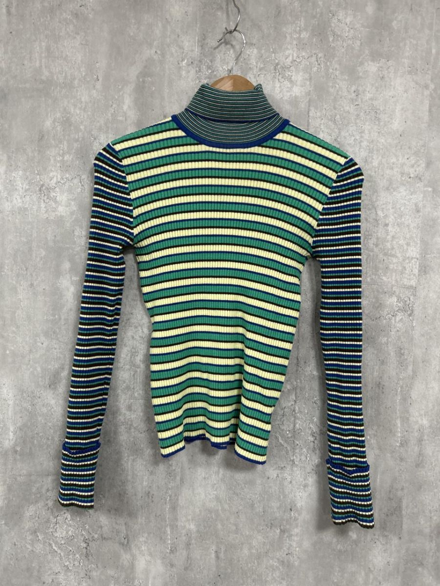 ネコポスOK SLY スライ ハイネック ボーダー ニット セーター sizeF/マルチカラー ◆■ レディース拍卖