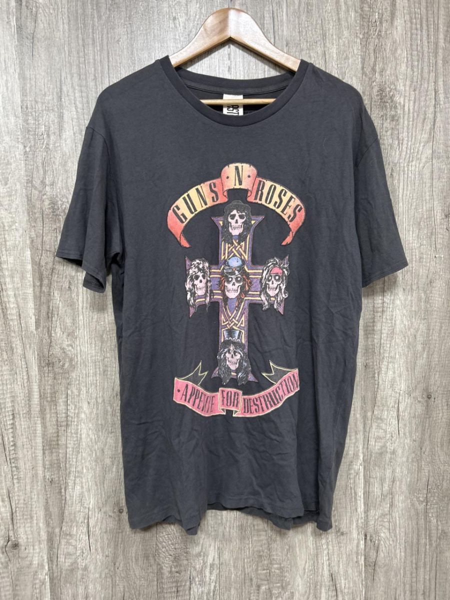 ネコポスOK GUN’S ROSE ガンズローズ アペタイトフォーディストラクション Tシャツ sizeL/チャコールグレー ■◆ メンズ拍卖