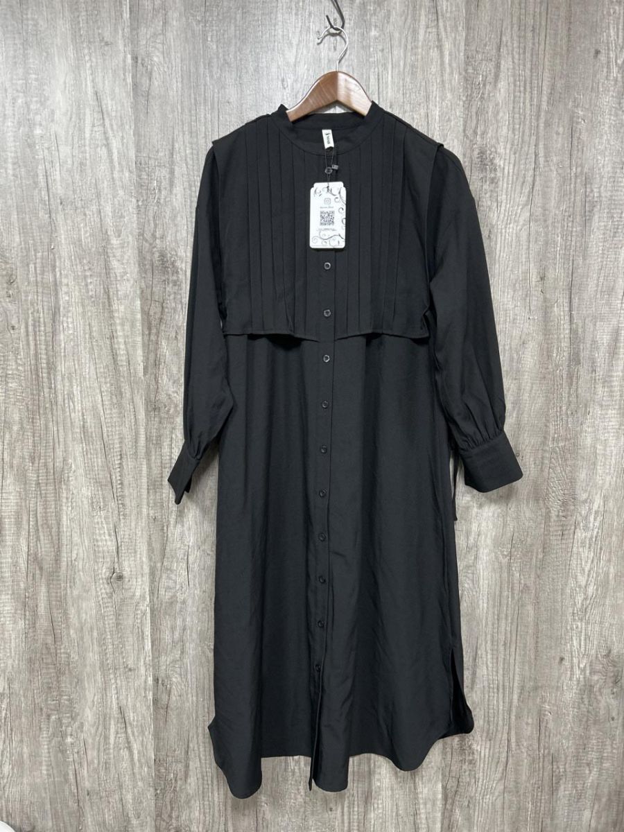 美品 junoah ジュノア タグ付 フレア ロング ワンピース sizeM/黒 ■◇ レディース拍卖