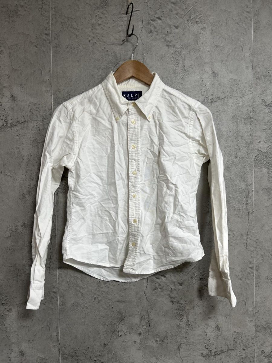 ネコポスOK Ralph Ralph Lauren ラルフローレン 長袖 ワンポイント刺繍 シャツ size6/白 ■◇ レディース拍卖
