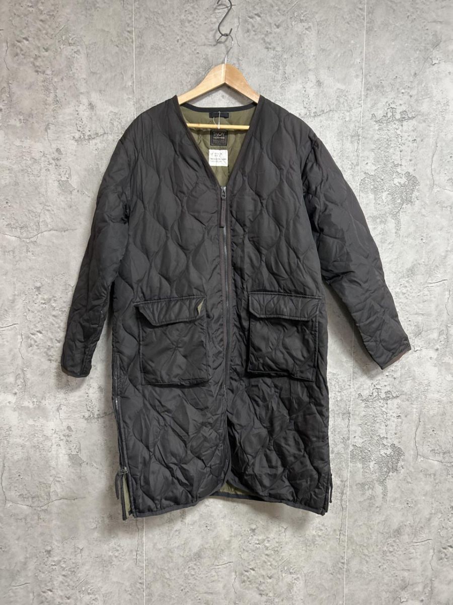 TAION タイオン 体温 ロング キルティング ジャケット sizeL/黒 ◆■◎ レディース拍卖