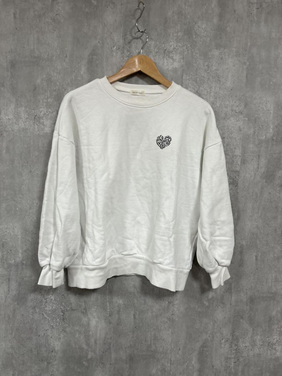 apr s jour mignon アプレジュールミニョン ロゴ プリント プルオーバー スウェット sizeF/白 ◆■ レディース拍卖