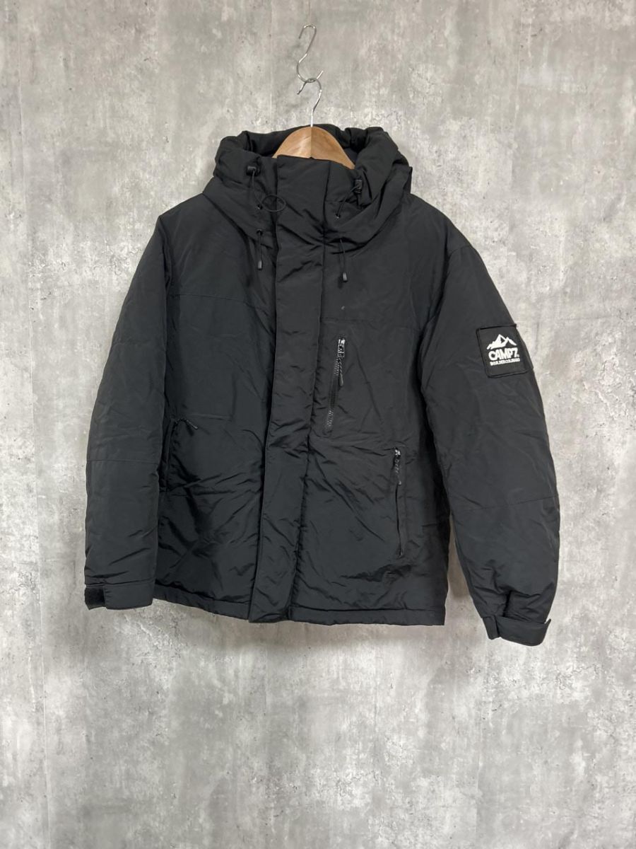 CAMP7 キャンプセブン 刺繍 ロゴ シンプル ダウン ジャケット sizeM/黒 ◆■◎ メンズ拍卖