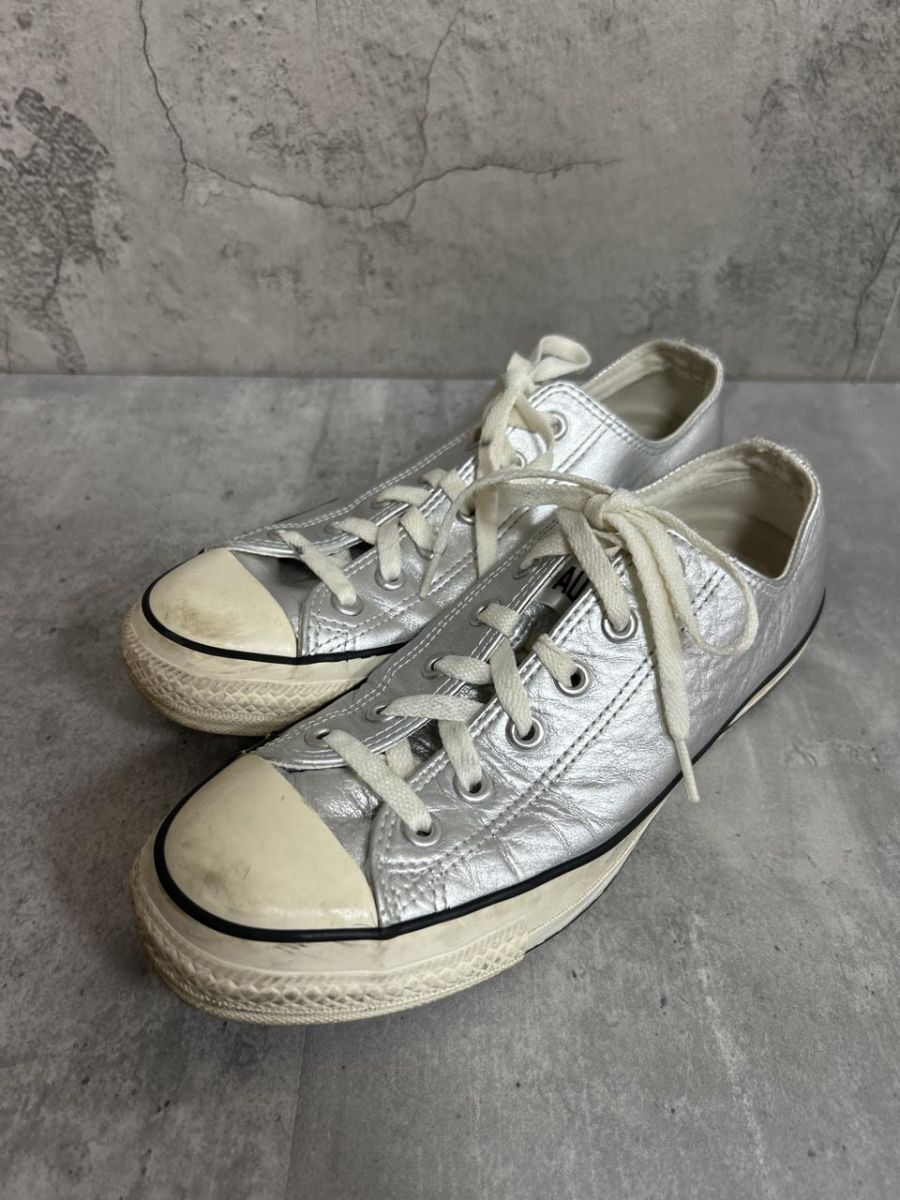 CONVERSE コンバース レザー オールスター ローカット スニーカー size25.5cm/シルバー ■■ メンズ拍卖