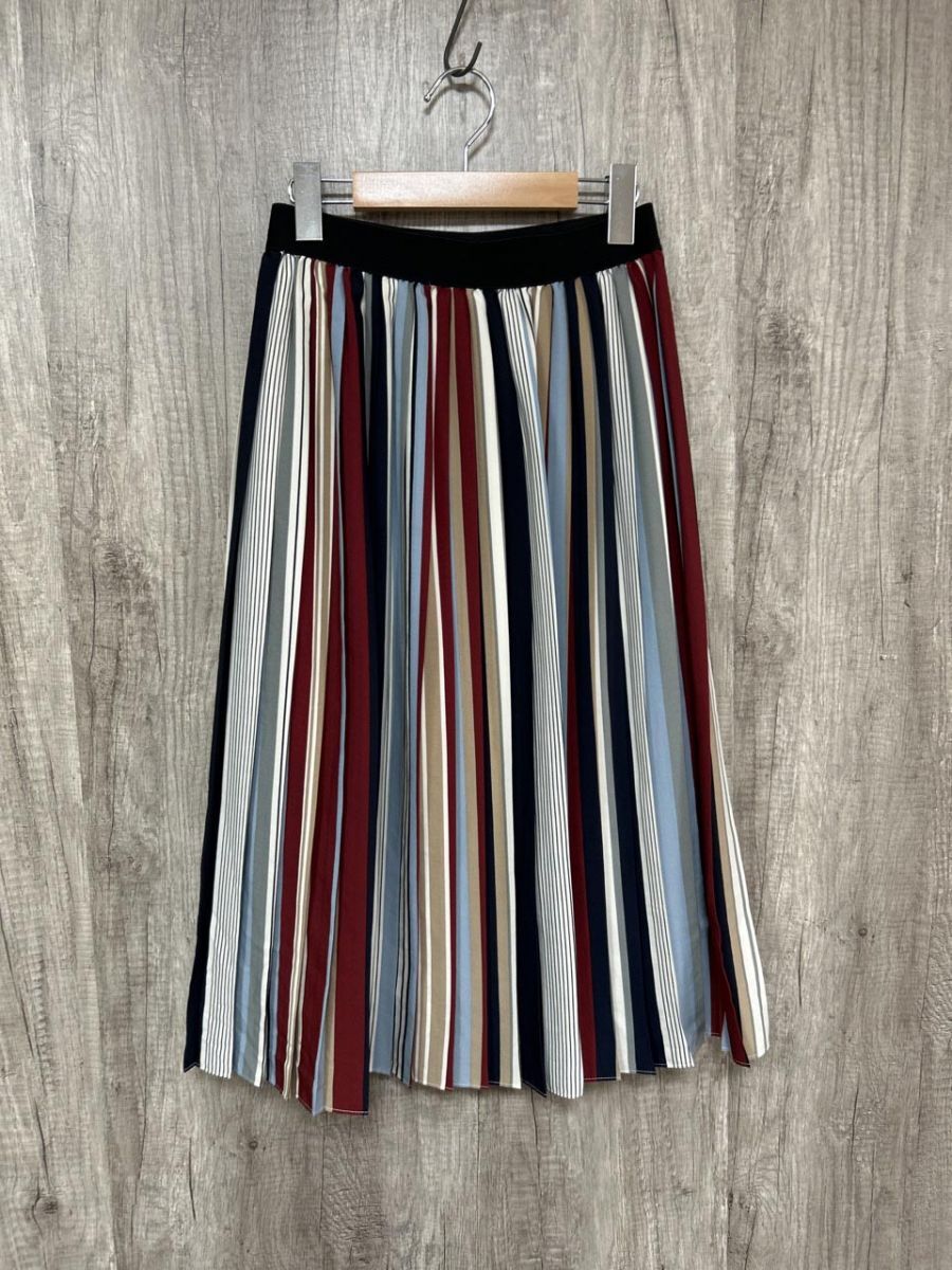 ネコポスOK doll up oops ドールアップウップス ストライプ柄 フレア スカート size38/マルチカラー ■◇ レディース拍卖
