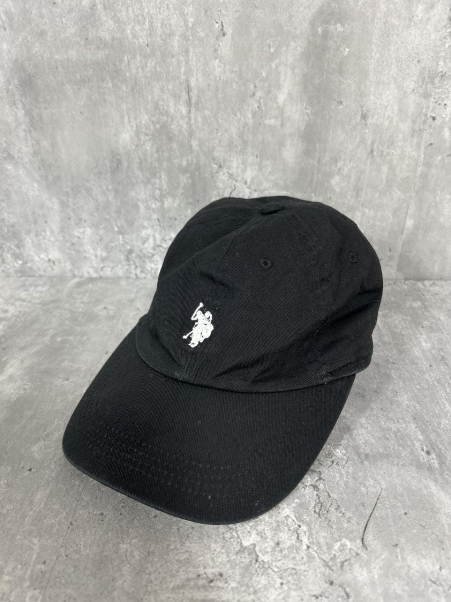 US polo ASSN ロゴ刺 ベースボール キャップ size57〜59cm/黒 ■■ レディース拍卖