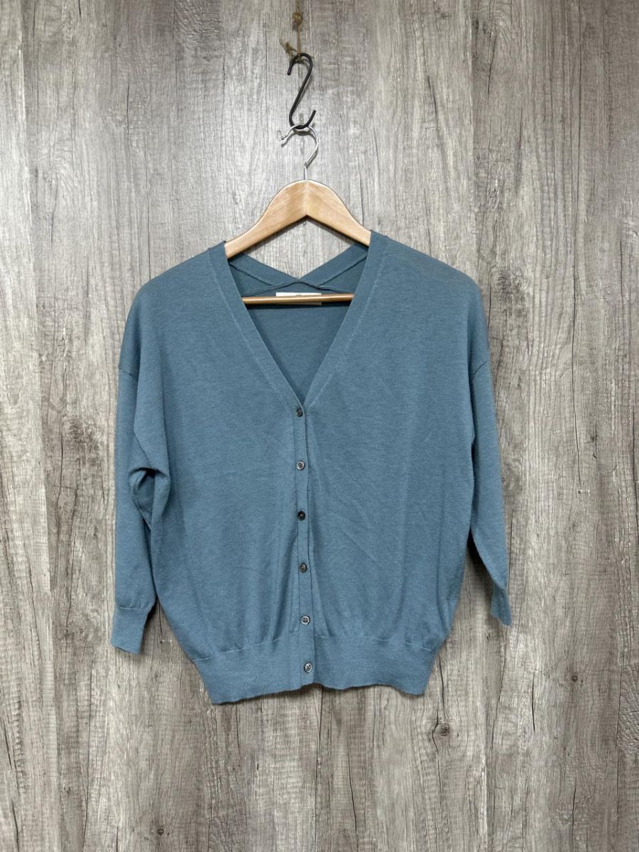 ネコポスOK URBAN RESEARCH Sonny Label アーバンリサーチサニーレーベル ウール混 Vネック カーディガン sizeF/水色 ■◇ レディース拍卖