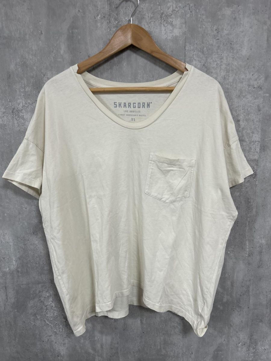 ネコポスOK Deuxieme Classe ドゥーズィエムクラス アメリカ製 綿100% Tシャツ sizeXS/アイボリー ■◆ メンズ拍卖