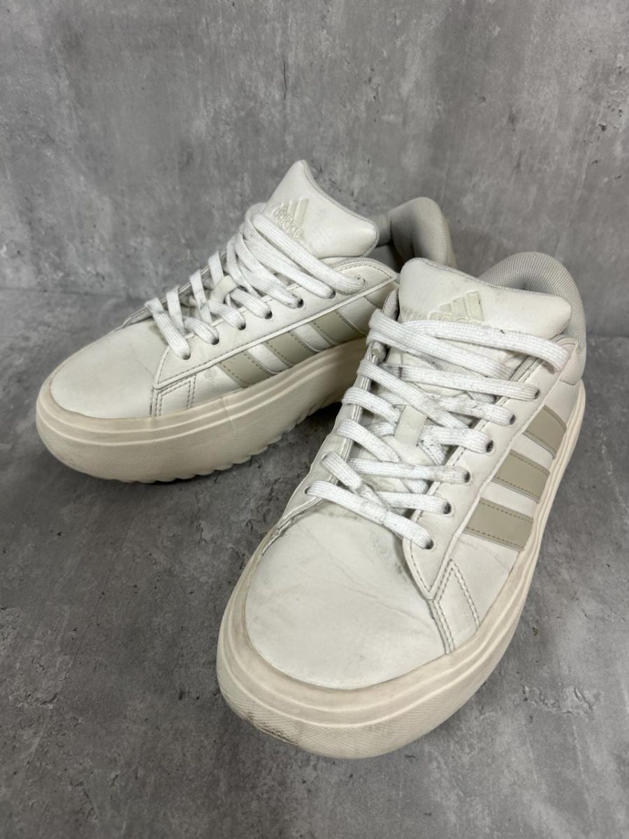 adidas アディダス グランドコート 厚底 ローカット スニーカー size24.5cm/ベージュ ■■ レディース拍卖