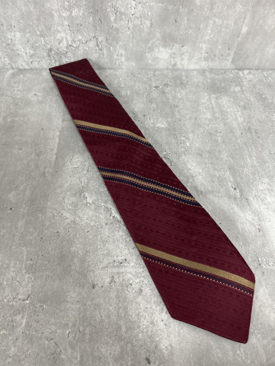 ネコポスOK GIVENCHY ジバンシイ ストライプ ネクタイ sizeF/ボルドー ■■ レディース拍卖