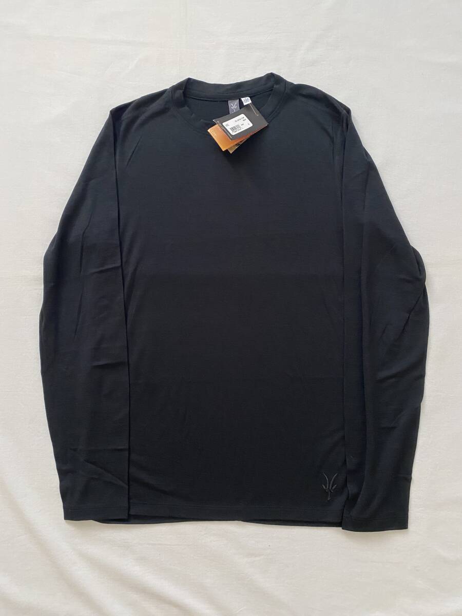 廃盤希少 米国製 旧 ibex All day Crew black S long tee // 検索 アイベックス スマートウール アイスブレイカー メリノウール拍卖