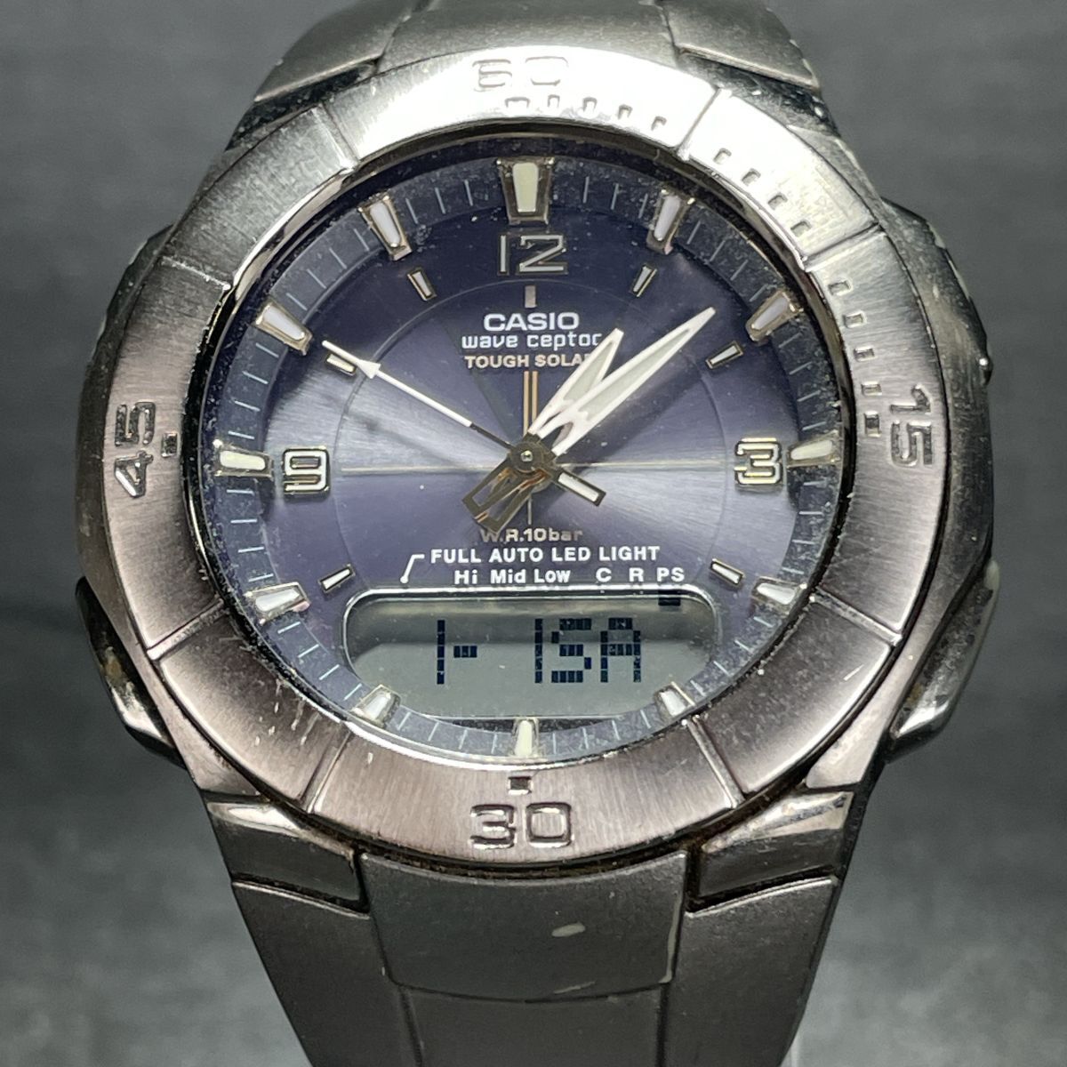 CASIO カシオ WAVE CEPTOR ウェーブセプター WVA-410TJ 腕時計 アナデジ 電波ソーラー タフソーラー 多機能 カレンダー メタルバンド拍卖