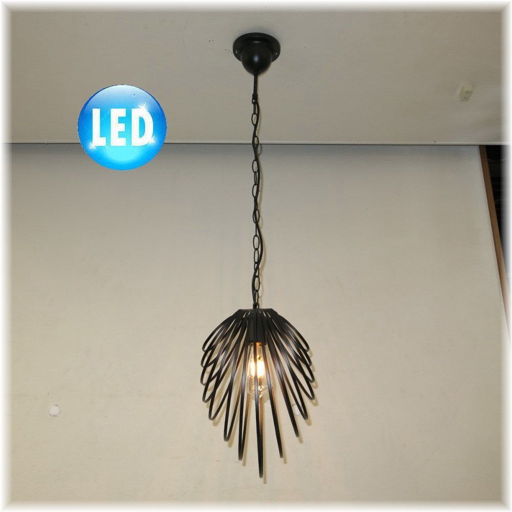 【送料無料!】★超激安即決!★新品・粋なデザイン ブラックアイアン LED付き ペンダント照明拍卖
