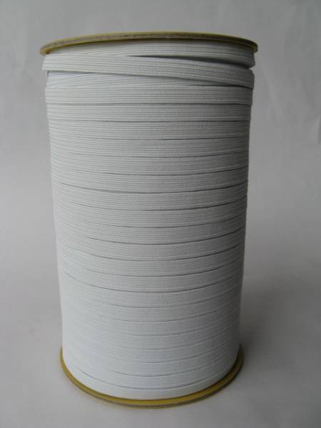 【パウスカートに最適】平ゴム/白/ハードタイプ/6.5mm×150m拍卖