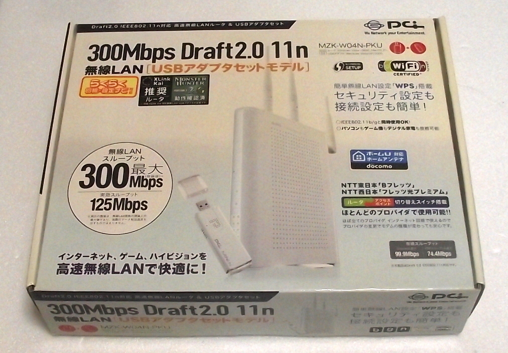 プラネックス MZK-WO4N-PKU 11n/g/b対応 高速300Mbps 無線LANルータ&USB無線LANアダプタセット 拍卖