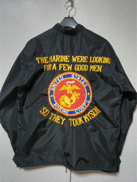 ヴィンテージ vtg 70~80's USMC ブラック ナイロンジャケット looking for a few good men ミリタリー ベトジャン スカジャン拍卖