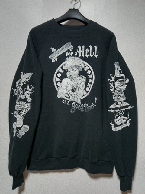 ヴィンテージ 90's~USA製 Jerzees ブラック スウェット トレーナー The BACK ROOM for a Hell of a goodtime! 袖プリ L ルード 拍卖