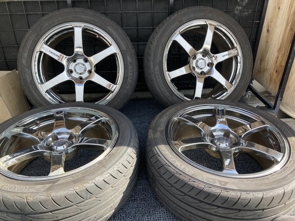 ヨコハマタイヤAVS MODEL T6アルミホイール 245/45R18 リム径18(F/R) リム幅8J(F/R) オフセット23(F/R) PCD114.3(F/R) 5H ハブ径7.2(F/R)拍卖